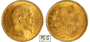 Napoléon III (1852-1870) - 20 francs tête nue 1854 A (Paris)