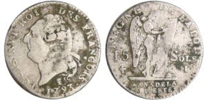 Constitution (1791-1792) - 15 sols type FRANCOIS 1793 I (Limoges) Constitution (1791-1792) - 15 sols type FRANCOIS 1793 I (Limoges)