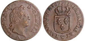 Louis XV (1715-1774) - Sol à la vieille tête - 1771 W (Lille) Louis XV (1715-1774) - Sol à la vieille tête - 1771 W (Lille)