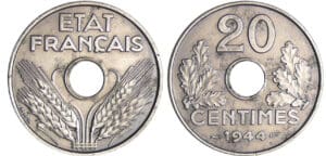 Etat Français (1940-1944) - 20 centimes fer - 1944