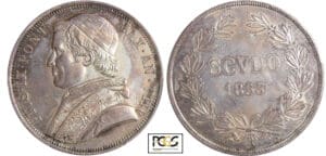 Italie - Etat papal - Pie IX (1849-1866) - Scudo 1853 R An VIII (Rome)