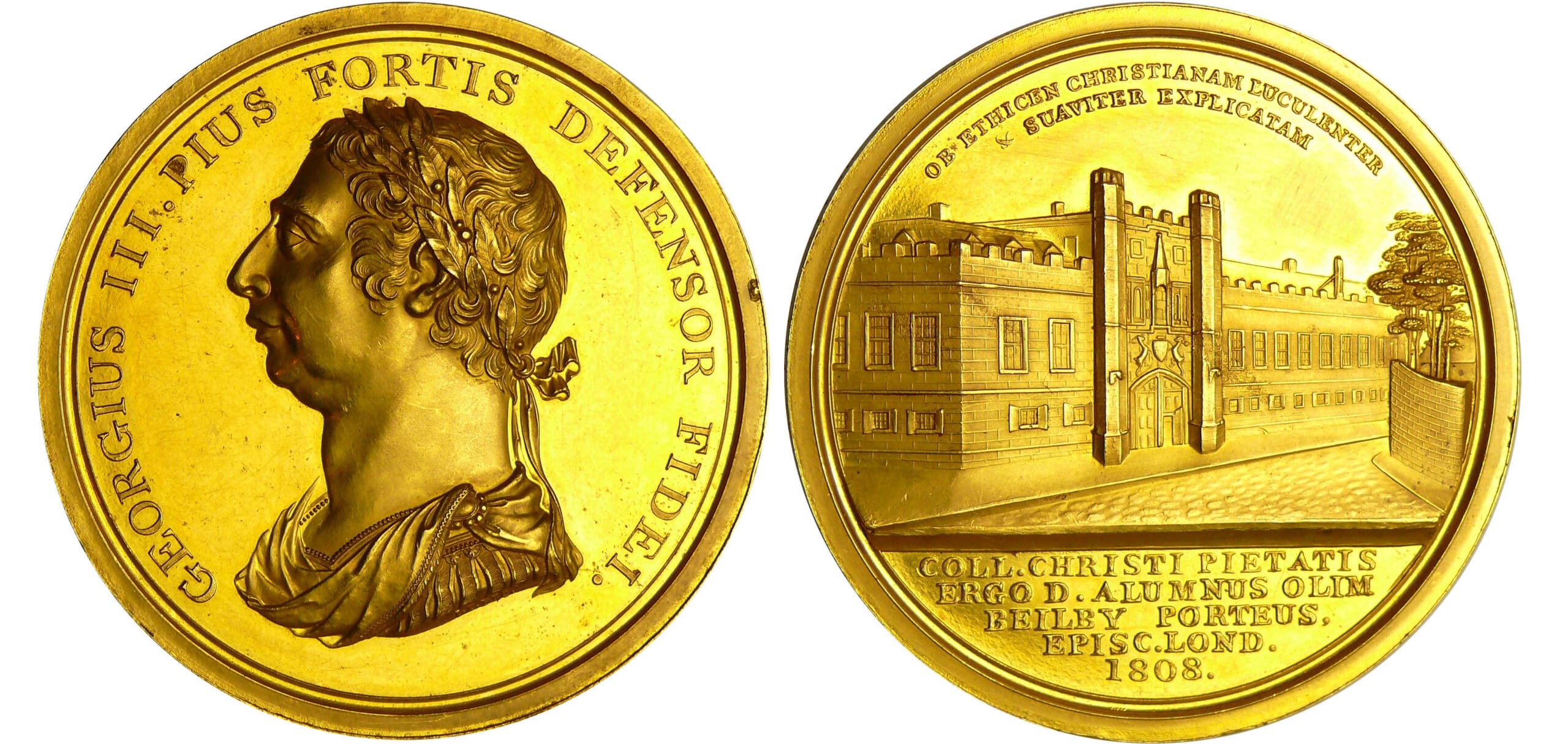 Grande Bretagne - George III (1760-1820) - Médaille en or 1808 Grande Bretagne - George III (1760-1820) - Médaille en or 1808