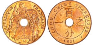 Indochine - 1 cent 1931 A (Paris) torche Indochine - 1 cent 1931 A (Paris) torche