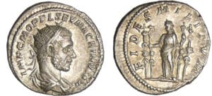 Macrin - Antoninien (217, Rome) - La Fidélité Macrin - Antoninien (217, Rome) - La Fidélité