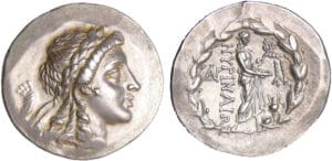 Eolide - Myrina - Tétradrachme stéphanophore (vers 160 av. J.-C.)