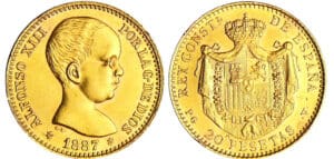 Espagne - Alfonso XIII - 20 pesetas 1887 refrappe officielle de 1962