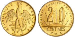 Cinquième république (1959- ) - Concours de Rousseau de la 20 centimes 1961 pré-série sans le mot essai
