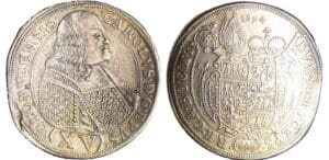 Autriche - Olmütz, Bistum - Karl II. von Liechtenstein-Castelcorno (1664-1695) - 15 Kreuzer 1694 Autriche - Olmütz, Bistum - Karl II. von Liechtenstein-Castelcorno (1664-1695) - 15 Kreuzer 1694
