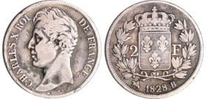 Charles X (1824-1830) - 2 francs 1828 B (Rouen) Charles X (1824-1830) - 2 francs 1828 B (Rouen)