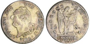 Constitution (1791-1792) - 15 sols type FRANCOIS 1792 D (Lyon) 1er sem