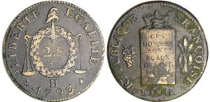 Convention (1792-1795) - 2 sols à la balance - An II - 1793 H (La Rochelle) Convention (1792-1795) - 2 sols à la balance - An II - 1793 H (La Rochelle)