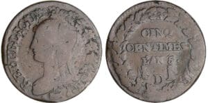 Directoire (1795-1799) - 5 centimes Dupré - surfrappe AN 5 D (Lyon) Directoire (1795-1799) - 5 centimes Dupré - surfrappe AN 5 D (Lyon)