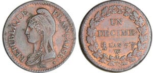 Directoire (1795-1799) - 1 décime Dupré - grand module An 7 W (Lille) Directoire (1795-1799) - 1 décime Dupré - grand module An 7 W (Lille)