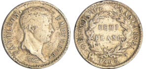 Napoléon 1er (1804-1814) - 1/2 franc tête de nègre 1807 A (Paris)