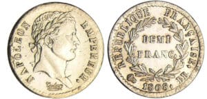 Napoléon 1er (1804-1814) - 1/2 franc revers république 1808 BB (Strasbourg) Napoléon 1er (1804-1814) - 1/2 franc revers république 1808 BB (Strasbourg)