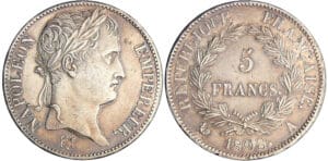 Napoléon 1er (1804-1814) - 5 francs revers république 1808 A (Paris) Napoléon 1er (1804-1814) - 5 francs revers république 1808 A (Paris)