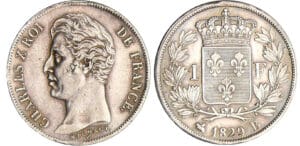 Charles X (1824-1830) - 1 franc 1829 B (Rouen)