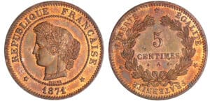 Troisième république (1871-1940) - 5 centimes Cérès 1871 A (Paris) Troisième république (1871-1940) - 5 centimes Cérès 1871 A (Paris)