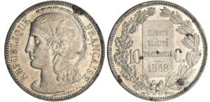 Deuxième république (1848-1852) - 10 centimes concours de Dieudonné 1848