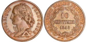 Deuxième république (1848-1852) - 10 centimes concours de Magniadas 1848 piéfort