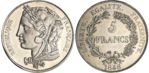 Deuxième république (1848-1852) - 5 francs concours de Gayrard 1848