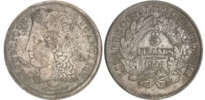 Deuxième république (1848-1852) - 5 francs concours de Farochon 1848 piéfort