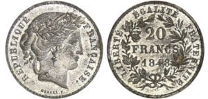 Deuxième république (1848-1852) - 20 francs or concours de Marrel 1848