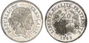 Deuxième république (1848-1852) - 20 francs or concours de Leclerc 1848