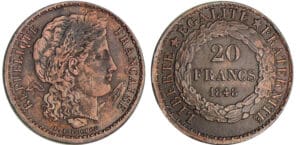Deuxième république (1848-1852) - 20 francs or concours de Farochon 1848