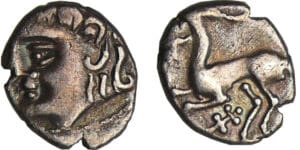 Allobroges - Denier au cervidé (200-100 av. J.-C.)