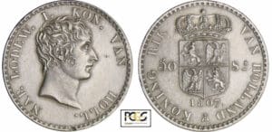 Pays-Bas - Royaume de Hollande - Louis-Napoléon de Hollande - Essai de la 50 stuivers 1807 en étain Pays-Bas - Royaume de Hollande - Louis-Napoléon de Hollande - Essai de la 50 stuivers 1807 en étain