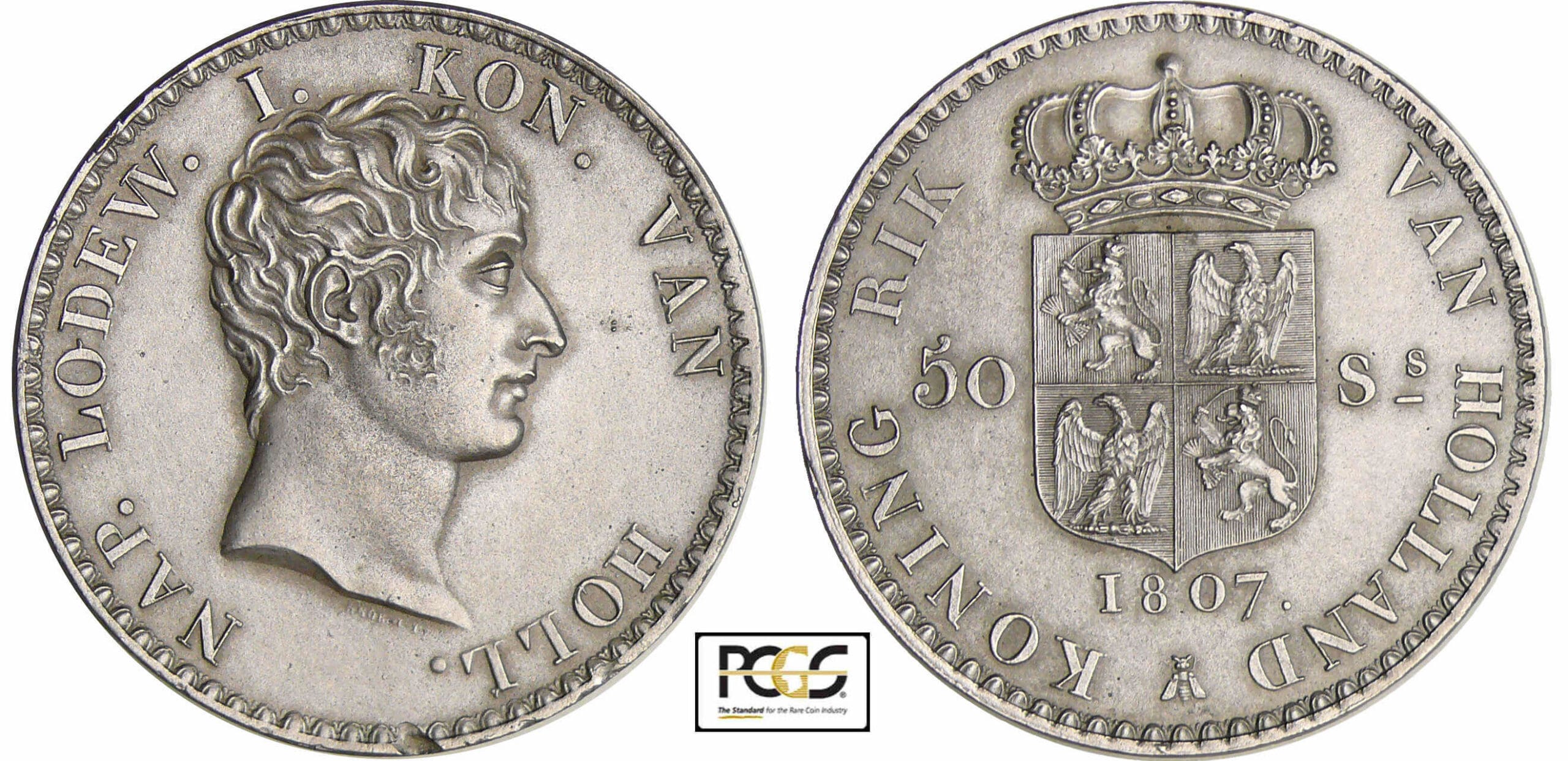 Pays-Bas - Royaume de Hollande - Louis-Napoléon de Hollande - Essai de la 50 stuivers 1807 en étain Pays-Bas - Royaume de Hollande - Louis-Napoléon de Hollande - Essai de la 50 stuivers 1807 en étain