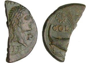 Agrippa et Auguste - Demi dupondius de Nîmes (10-14 av. J.-C., Nîmes)