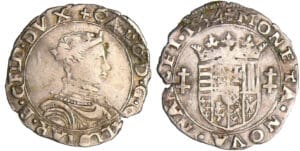 Lorraine - Duché de Lorraine - Charles III - Quart de teston au buste juvénile (Nancy) Lorraine - Duché de Lorraine - Charles III - Quart de teston au buste juvénile (Nancy)