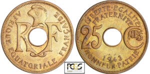 Afrique équatoriale Française - Epreuve de Delannoy - 25 centimes 1943 (Prétoria)
