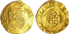 Espagne - Philippe II (1556-1598) - Quadruple d'or, non daté (Séville) - Trésor de Montrichard