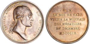 Empire - Napoléon 1er - Médaille visite du roi de Saxe à la Monnaie des médailles 1809