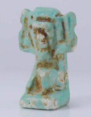 Egypte - Basse époque - Représentation en fritte du dieu Shu - 633-332 av. J.-C. (26ème-30ème dynastie)