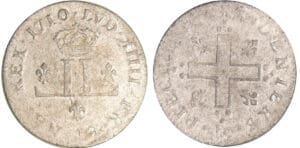 Louis XIV (1643-1715) - XXX deniers aux deux L couronnés - 1710 D (Lyon) Louis XIV (1643-1715) - XXX deniers aux deux L couronnés - 1710 D (Lyon)