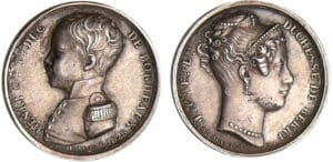 Restauration - Médaille Duchesse du Berry et Duc de Bordeaux 1828