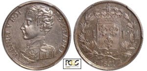 Henri V Comte de Chambord - 1 franc 1831 Henri V Comte de Chambord - 1 franc 1831