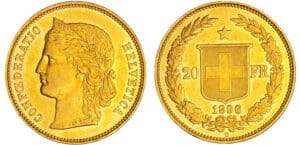 Suisse - 20 francs 1896