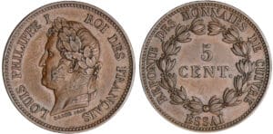 Louis-Philippe Ier (1830-1848) - 5 centimes sd (1842) Essai "poids lourd" Louis-Philippe Ier (1830-1848) - 5 centimes sd (1842) Essai "poids lourd"