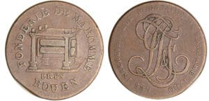 Jeton - Essai de flan des fonderies de Maromme, 1790﻿, Rouen