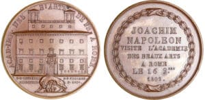 Empire - Joachim Napoléon (Roi Murat) - Médaille Visite des beaux arts de Rome 1809