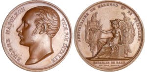 Empire - Eugène Napoléon vice roi d'Italie - Médaille Bataille de Raab anniversaire de Marengo et de Friedland 1809