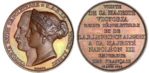 Angleterre - Médaille de la viste de la Reine Victoria et du Prince Albert le 18 août 1855