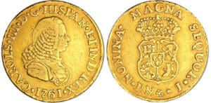 Colombie - Carlos III (1759-1788) - 2 escudo 1761 J (Popayan)