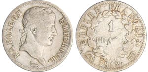 Napoléon 1er (1804-1814) - 1 franc revers empire 1812 R (Rome) Napoléon 1er (1804-1814) - 1 franc revers empire 1812 R (Rome)