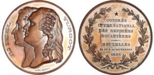 Belgique - Louis XVIII - Médaille réformes douanières Bruxelles 1856